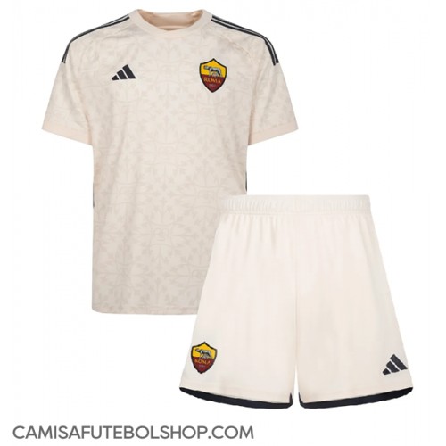 Camisa de time de futebol AS Roma Replicas 2º Equipamento Infantil 2023-24 Manga Curta (+ Calças curtas)
